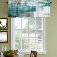 thumbnail image 4 of Turquoise Ombre Valances for Windows, Decorative Rod Pocket Window Valance Curtains, Modern Abstract Mottled Texture Art Short Curtain Drapes for Kitchen/Bathroom/Living Room, 2 Panels, 42" W x 12" L, 4 of 8