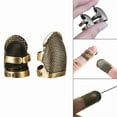 thumbnail image 3 of 12 Pieces Sewing Thimble Finger Protector,Adjustable Metal Finger Shield Protector for Sewing Embroidery Needlework, 3 of 6