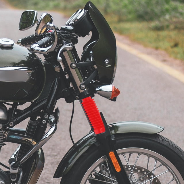 ELAYARD 1Pair Red Rubber Front Fork Covers for Motorcycle Universal Fit Shock Absorber Guards