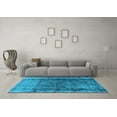 thumbnail image 3 of Ahgly Company Indoor Square Oriental Light Blue Industrial Area Rugs, 7' Square, 3 of 4
