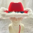 thumbnail image 6 of JoyMoreHome Funny Party Hats Santa Cowboy Hat, Christma Party Costume Accessories, for Home Holiday Decorative Hat, 6 of 7