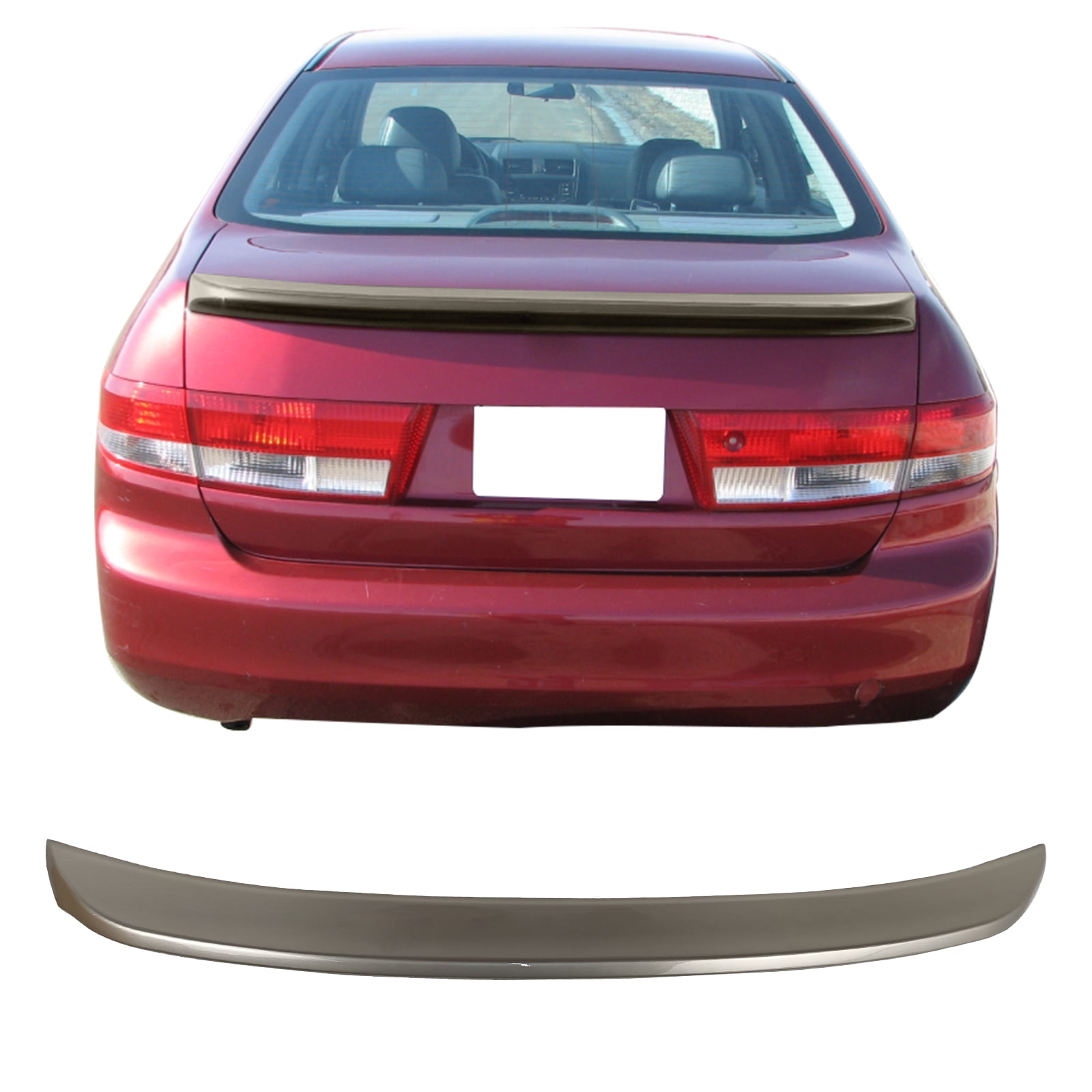 Ikon Motorsports Trunk Spoiler Compatible With 2003-2005 Honda Accord Sedan  4-Door, Painted #YR538M Desert Mist Metallic ABS Plastic Factory Style