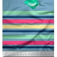 thumbnail image 3 of oneOone Cotton Cambric Fabric Stripe & Floral Panel Print Fabric By The Yard 56 Inch Wide, 3 of 3