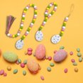 thumbnail image 3 of Guirnalda de Cuentas de Madera de Pascua con Borlas y Etiquetas de Flores de Conejito de Pascua, 3 of 7