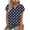Blue, variant on Women's Tops V-Neck Short Sleeve Blouse Polka Dot Print Casual Soft Breathable Summer Top