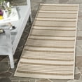 thumbnail image 2 of Safavieh Courtyard Caroline Striped Indoor/Outdoor Runner Rug, Brown/Bone, 2'3" x 5', 2 of 12
