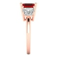 thumbnail image 3 of Clara Pucci 14K Rose Gold 4ct Ruby Three-Stone Ring for Women, 3 of 7
