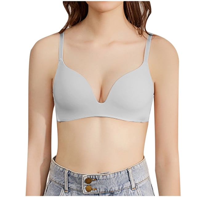 Qertyioot Women's Everyday Smooth Wireless Bra, Full Coverage Shaper Bralettes with Strategic Support for Comfort
