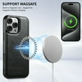 thumbnail image 6 of ELEHOLD Case for iPhone 16 Pro Max,2 in 1 Detachable Magnetic Leather Wallet Case with Card Holder Kickstand,Black, 6 of 9