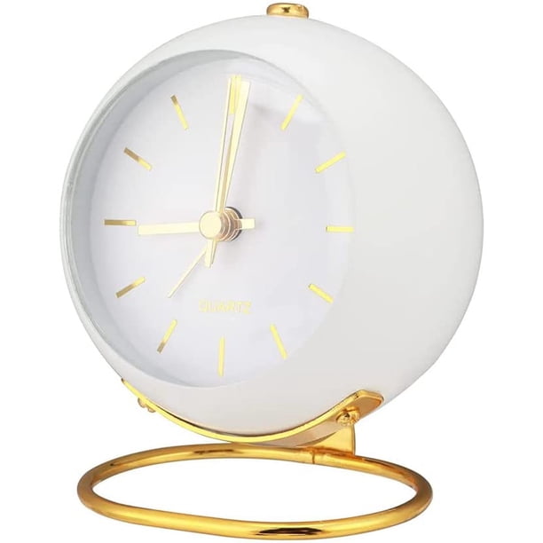 reloj despertador junto a la cama para estudiantes, reloj con puntero luminoso, adecuado para personas que duermen mucho, colocado en el escritorio, junto a la cama, sala de estar (blanco)