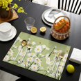 thumbnail image 4 of Boho Daisy Yellow Floral Placemats Set of 4, 12x18 Inch Vintage Linen Table Mats, Washable Retro Cute Daisy Print Wildflower Artistic Dining Decor for Kitchen and Dining, 4 of 6