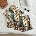 thumbnail image 4 of Grblisyd Girls 2 Piece Summer Outfit Maple Leaf Print Short Sleeve Crew Neck Camo Tops and Elastic Waist Shorts Sweatsuits Size 8, 4 of 6