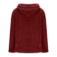 thumbnail image 7 of UAMVSH Fuzzy Fleece Hoodie for Women Plus Size Sherpa Warm Long Sleeve Hooded Pullover Comfy Plush Loungewear Sweatshirts for Winter(4X-Large,Wine), 7 of 7