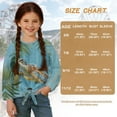 thumbnail image 7 of Xoenoiee Turtle Wood Palm Leaves Print Tie Knot Front Shirt for Girls Long Sleeve Crop Tops Loose Round Neck Blouse Fall Outfits for Kids Teens, 5-6 Year, 7 of 7
