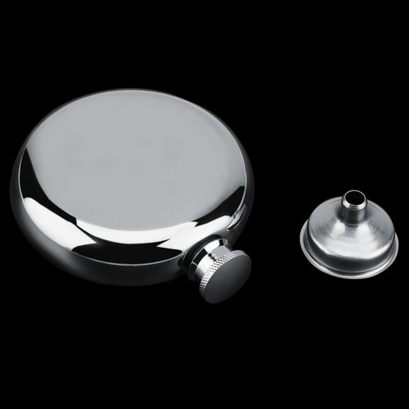 5oz/150mL Portable Stainless Steel Wine Whiskey Flask Round Alcohol Bottle Male Gifts