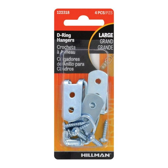 Hillman Large Anchor Wire D-Ring Hangers 122318 Pack of 10