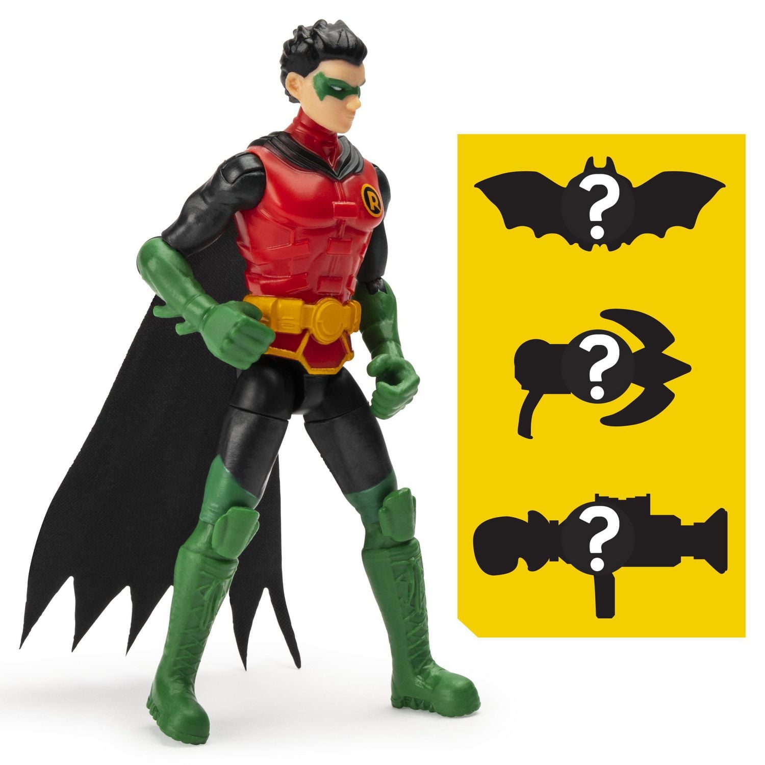 BATMAN, 4-Inch ROBIN Action Figure with 3 Mystery Accessories, Mission 1