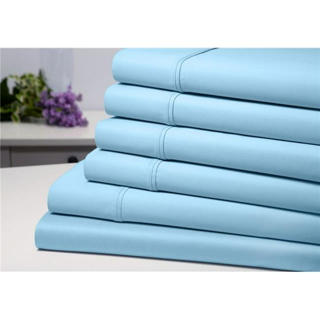 Bamboo Comfort 1300QNSB 6 Piece Solid Sheet Set, Sky Blue - Queen
