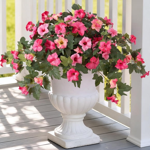 Flores artificiales de petunia Ammyoo resistentes a los rayos UV, 65 cm, 2 piezas