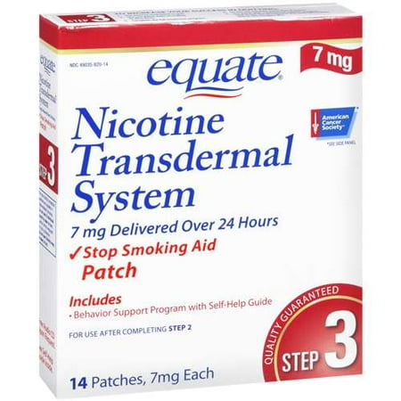 Equate: Step 3 Nicotine Transdermal System, 7 mg