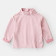 thumbnail image 7 of Mifsaly Toddler Girls Turtleneck Striped T-Shirts Long Sleeve Loose Fit Pullover Tops Relaxed Fit Everyday Basic Layering Tee Pink,12-13Years, 7 of 7