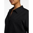 thumbnail image 4 of Terra & Sky Women's Plus Size Poplin Boyfriend Shirt, Sizes 0X-5X, 4 of 5