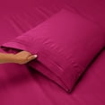 thumbnail image 3 of Clara Clark Full Size Bed Sheets Set - Deep Pocket 4 Piece - 1800 Hotel Luxury Soft Double Brushed Microfiber, Magenta, 3 of 7