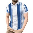 thumbnail image 2 of POTETI Casual Polo Shirts for Men Big And Tall Short Sleeve Collared Shirts Color Block Tops, 2 of 9