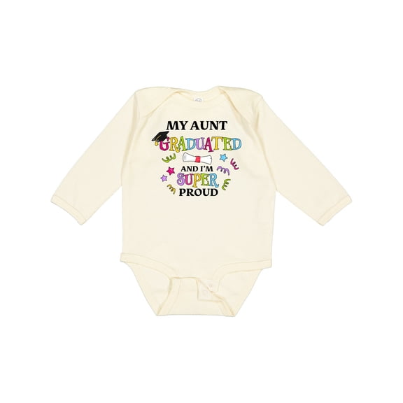 Inktastic My Aunt Graduated and I'm Super Proud Boys or Girls Long Sleeve Baby Bodysuit
