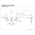 thumbnail image 2 of Kingston Brass KS5361FL Royale Two-Handle Deck Mount Roman Tub Faucet, Polished Chrome, 2 of 4