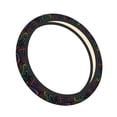 thumbnail image 3 of Goofa Rainbow Glitter Pattern Elastic Stretch Steering Wheel Cover,Universal 15 inch, Microfiber Breathable Ice Silk, Anti-Slip, Odorless, Easy Carry, 3 of 8