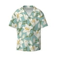 thumbnail image 3 of Goofa Lilies Flowers Printed Men's Casual Short-sleeved Shirt,Lightweight Breathable Button-down,Summer Casual men's top,Versatile Fashion shirt-Medium, 3 of 7