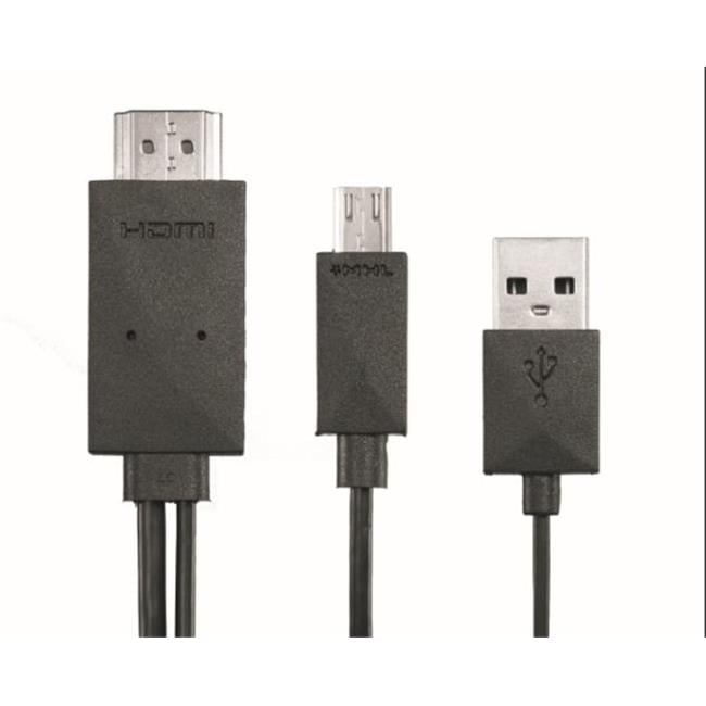 Micro USB 11 Pin Male to HDMI MHL Male 6 ft. Black Cable Walmart Canada