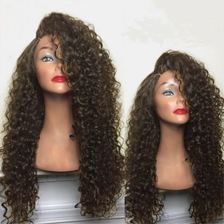 24 Bob Wig Curly Wavy Natural Looking Black Glueless Full Wigs