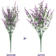 thumbnail image 4 of GRNSHTS 12 Bundles Artificial Lavender Flowers Outdoor UV Resistant Fake Plastic Flowers Faux Plastic Shrubs for Indoor Outdoor Window Home Garden Decoration(), 4 of 9