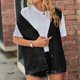 thumbnail image 3 of Chaleco vaquero clásico para mujer cuello vuelto cuello en V chaleco informal bolsillos traje diario, 3 of 6