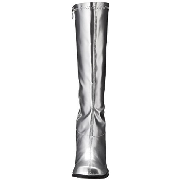 Ellie Shoes E Gogo 3 Gogo Boots with Zipper 7 Silver Walmart