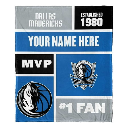 Dallas Mavericks NBA Colorblock Personalized Silk Touch Throw Blanket