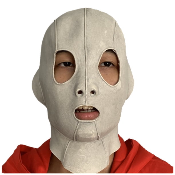 Máscara de fiesta, de látex, blanca, completa, para disfraz de cosplay