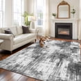 thumbnail image 2 of Black Grey Ombre Area Rugs 6'x9', Washable Small Throw Rugs for Kitchen Dining room, Gradient Abstract Art Vintage Indoor Outdoor Rug Non-Slip Low Pile Carpet Runner Reversible Floor Mats, 2 of 8