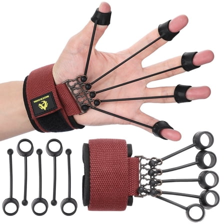 60 Pounds Finger Strength Exerciser, Hand Strengthener, Grip Strength Trainer, Finger Training Resistance Band, Comfortable to Wear, Strengthen Hand Muscles and Improve Flexibility