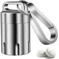 thumbnail image 1 of Titanium Small Pill Holder Keychain   Portable Pill Case  Pocket Pill Box Container Carrier to Hold Pills  Vitamins  Fish Oil  Supplements, 1 of 6