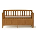 thumbnail image 2 of Brooklyn 48 inch Wide Solid Wood Contemporary Entryway Storage Bench in Light Golden Brown, 2 of 6