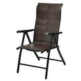 thumbnail image 2 of Costway Patio Rattan Folding Chair Recliner Back Adjustable, 2 of 10