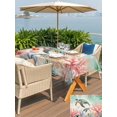 thumbnail image 4 of Outdoor Tablecloth with Umbrella Hole and Zipper, Coastal Turtle Rectangle Table Cloth 54x80 Inch Waterproof Tablecloth, Farmhouse Nautical Coral Starfish Seashells Picnic Table Cover for Patio, 4 of 7