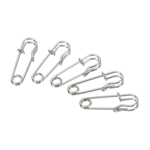 Uxcell Safety Pins 1.06 inch Large Metal Sewing Pins Silver Tone 20Pcs