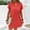 Watermelon Red, variant on Karight Womens Summer Dresses Short Rolled Sleeve Pleated Button Down V Neck Casual Beach Shift Sundresses with Pockets