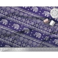 thumbnail image 2 of Soimoi Satin Silk Fabric Aztec & Tribal Elephant Animal Print Sewing Fabric Yard 42 Inch Wide, 2 of 3
