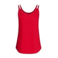 thumbnail image 3 of Workout Tops for Women Women Tank Top Casual Summer Print Tops 2024 Fashion Spaghetti Strap Sleeveless V Neck Solid Color Shirts, 3 of 4