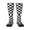 1 Black, variant on White And Black Checkered Pattern Knee High Socks for Women Long Leg Warmers Socks